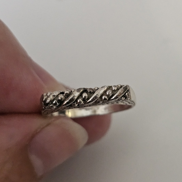 Designer Signed PD Sterling Silver Tall Flat Stacking Ring, Size 8, 2.7g - Picture 3 of 9